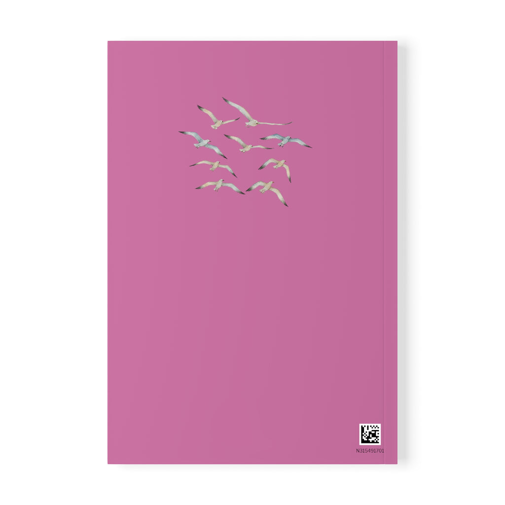 Coastal Journal with Seagull Illustration - Pink