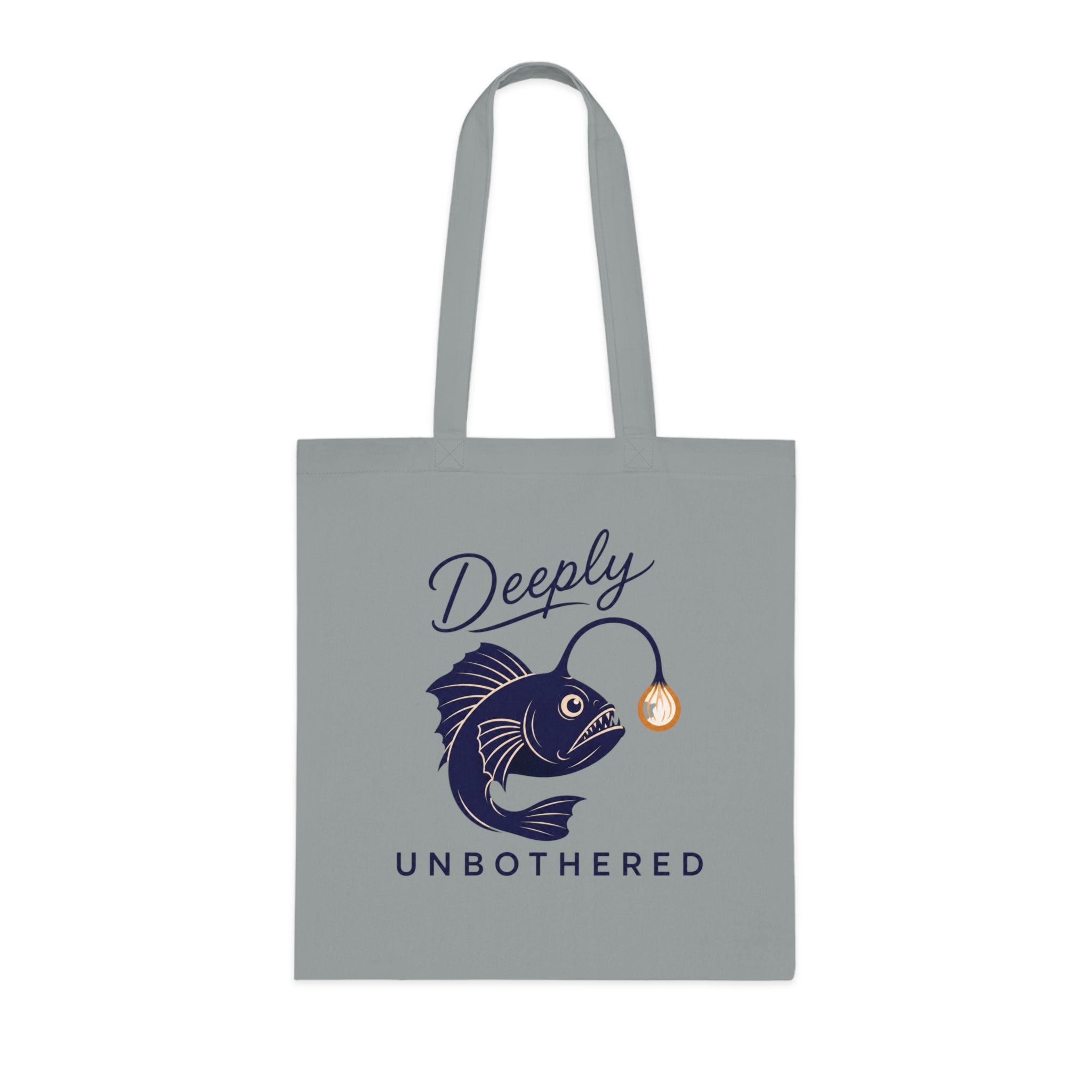 "Deeply Unbothered" Angler Fish Cotton Tote Bag