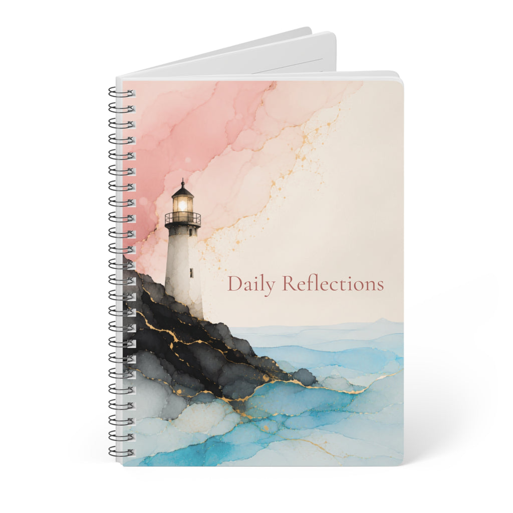 Daily Reflections A5 Notebook - Lighthouse Alcohol Ink Art