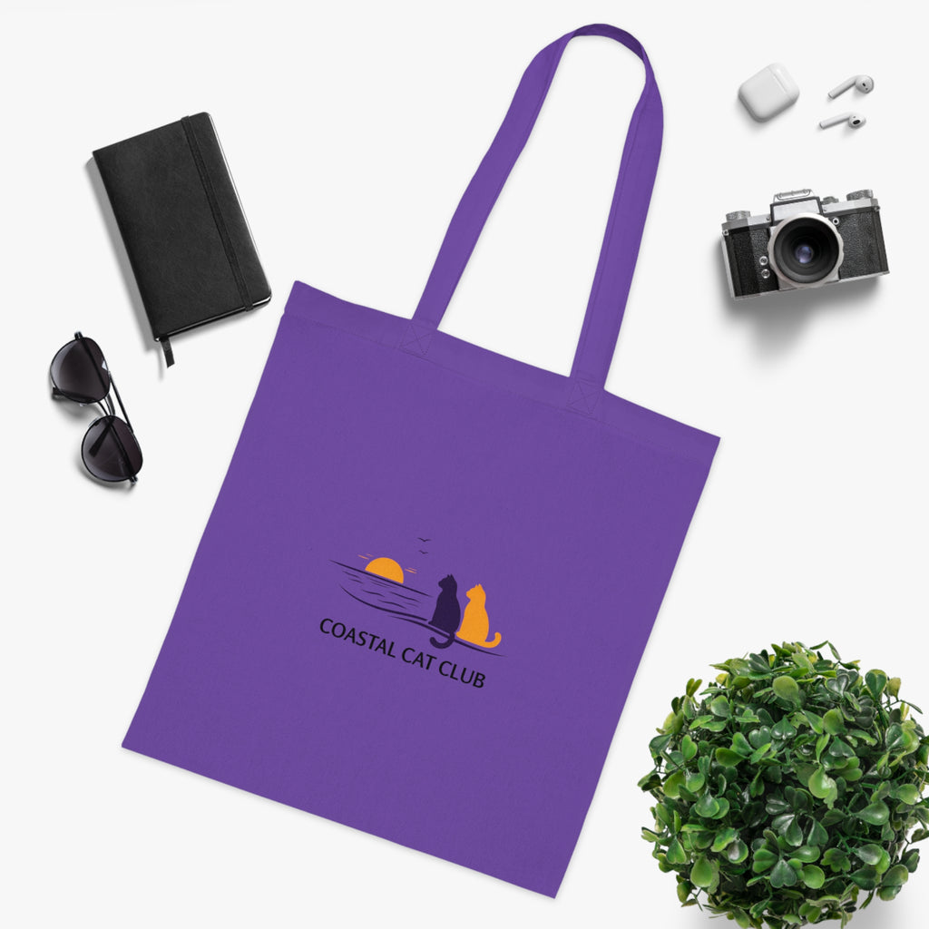 "Coastal Cat Club" Cotton Tote  Bag