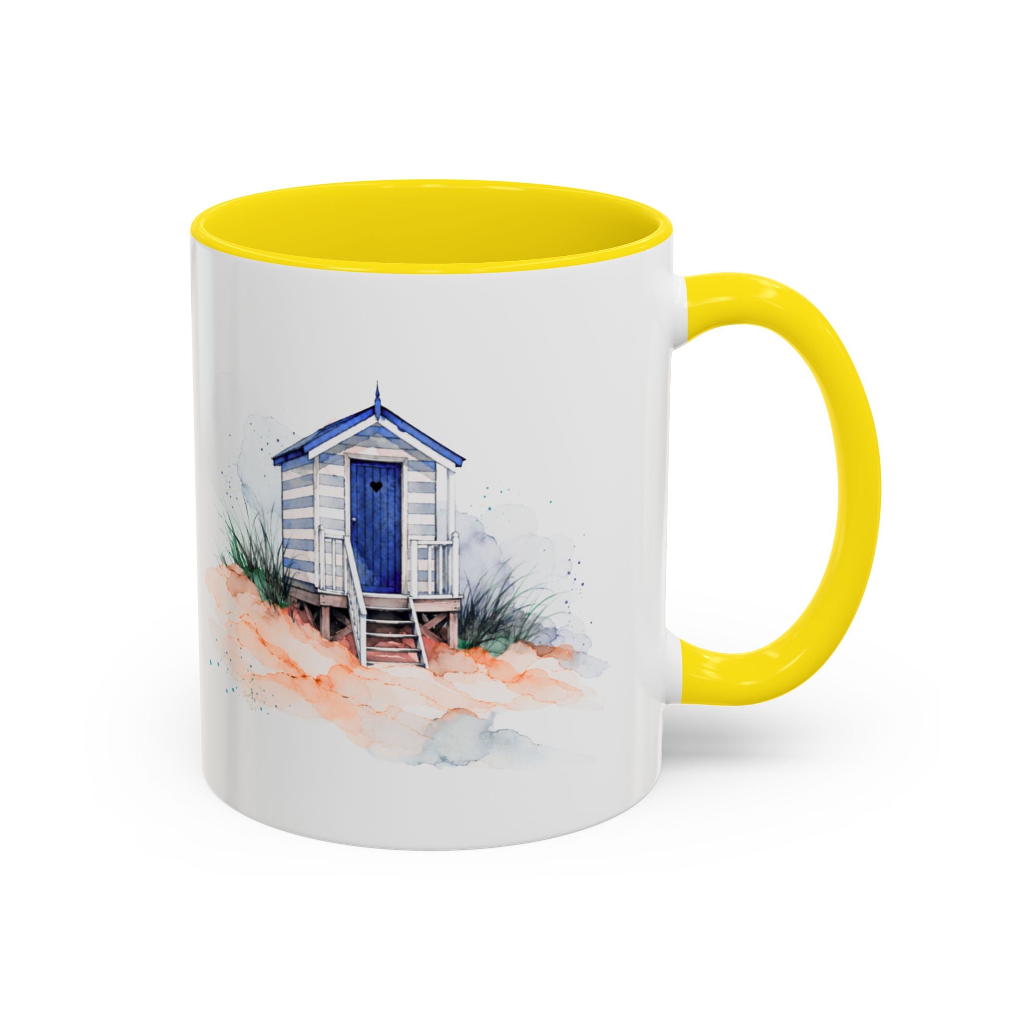 Beach Hut and Seagull Ceramic Mug