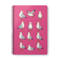 Seagull Pattern A5 Spiral Notebook — Pink