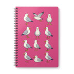 Seagull Pattern A5 Spiral Notebook — Pink