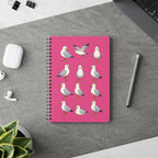 Seagull Pattern A5 Spiral Notebook — Pink