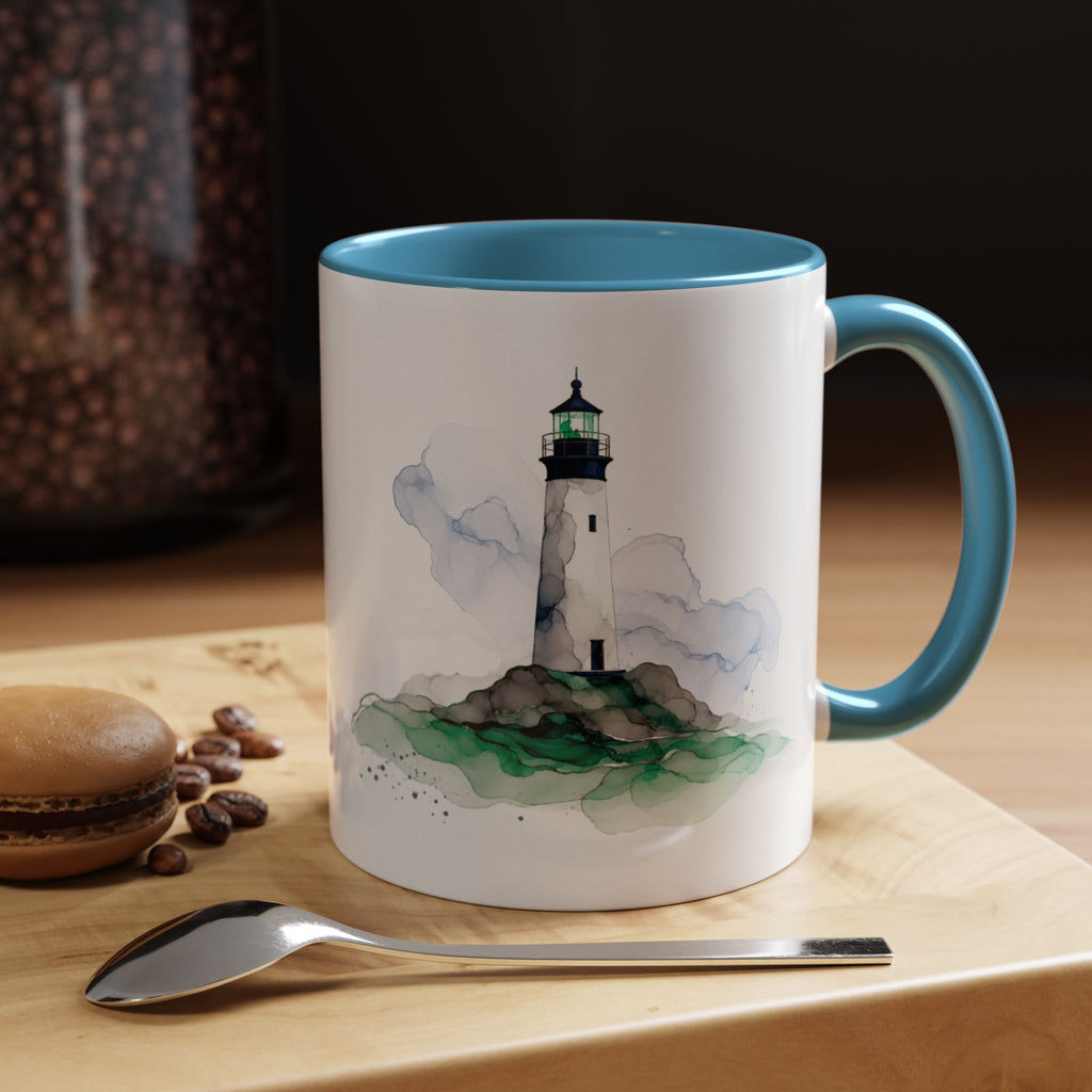 Lighthouse and Whale Tail Ceramic Mug
