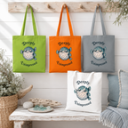 "Deeply Unimpressed" Pufferfish Cotton Tote Bag