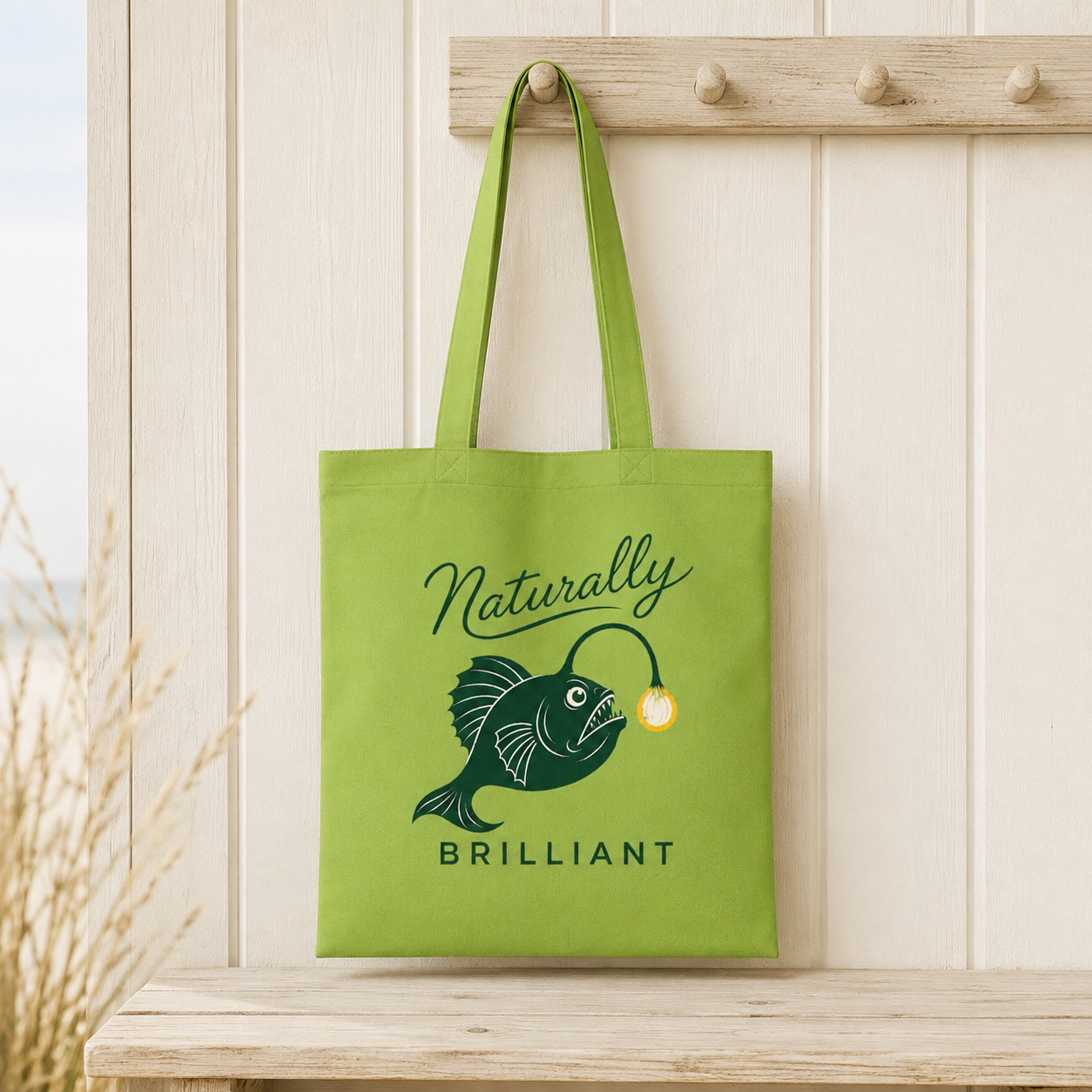 Anglerfish 'Naturally Brilliant'  Cotton Tote Bag