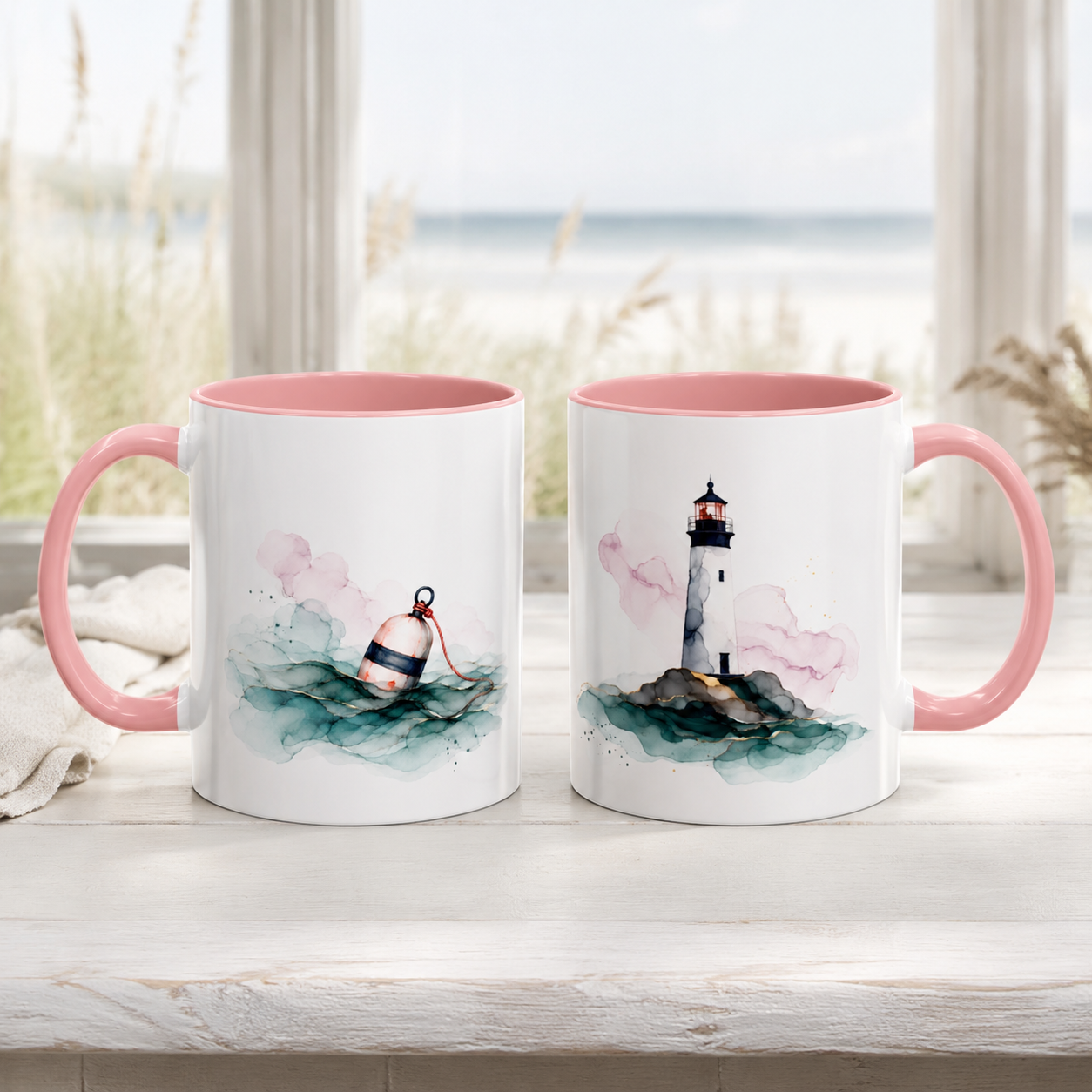 Lighthouse and Buoy Ceramic Mug