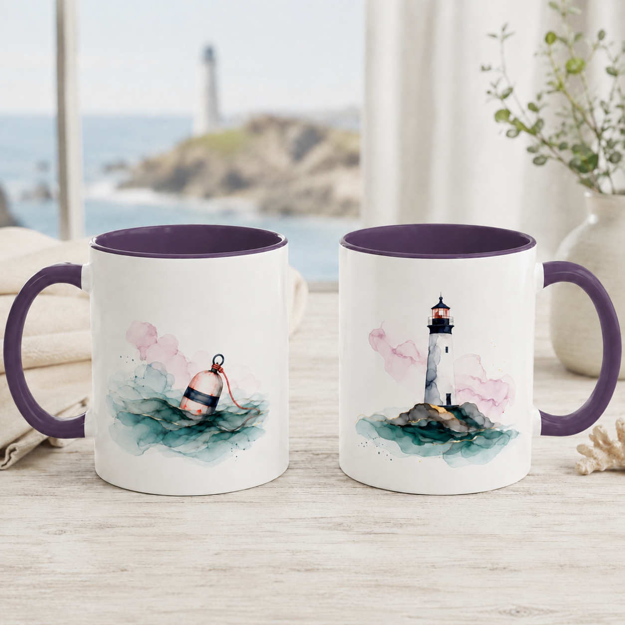 Lighthouse and Buoy Ceramic Mug