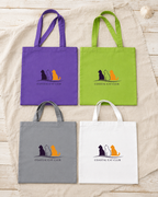 Cotton Tote Bag for Cat Lovers "Coastal Cat Club"