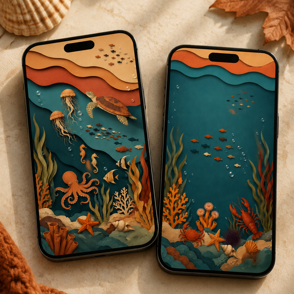 Autumn Coast Phone Wallpaper Set – Coastal Fall Lock & Home Screens